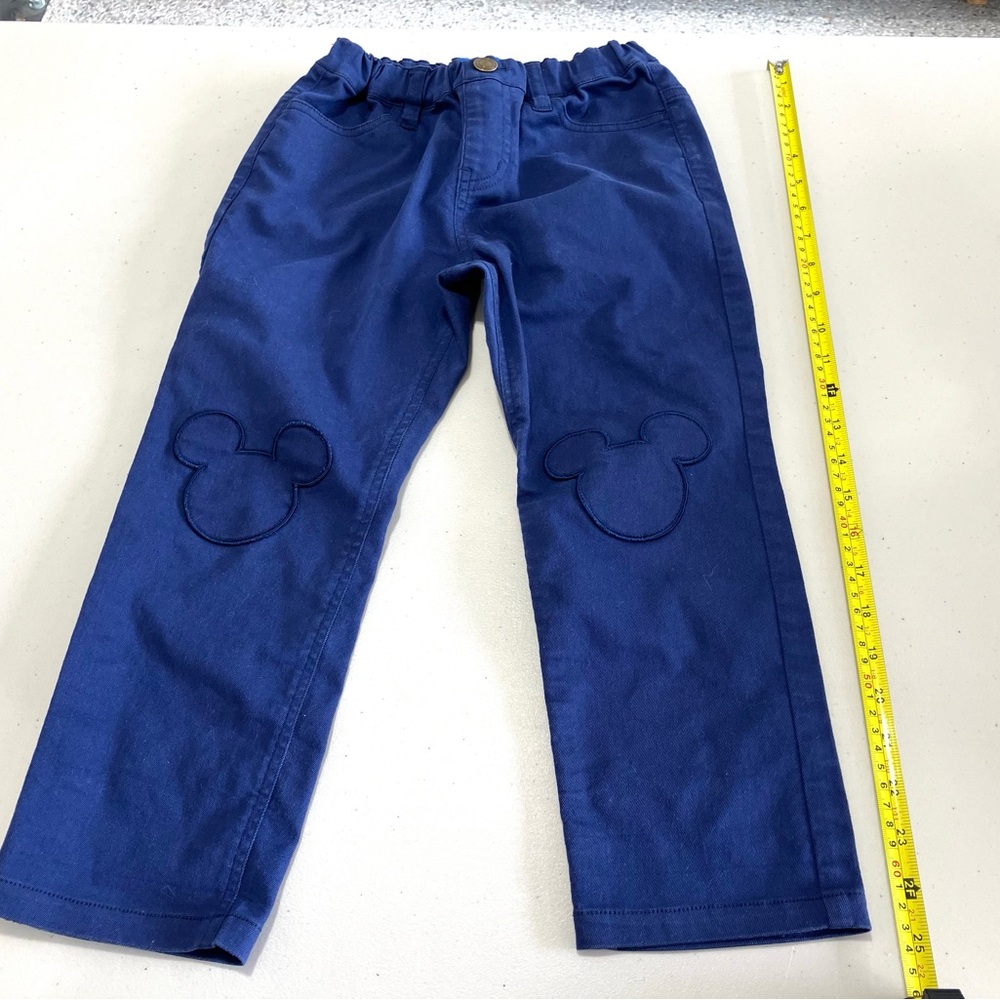 Tokyo Disney Resort Exclusive Blue Kids Pants with Mickey Embroidery Design